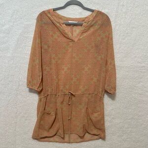 CAbi Pool Side Top Tunic with Drawstring Waist Size Small